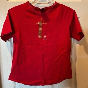 Tommy Hilfiger Red Tee with Embellished Detail